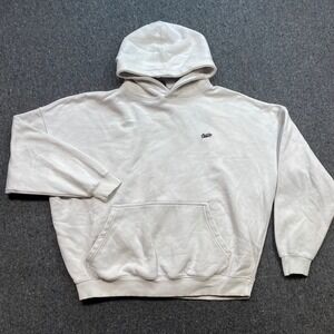 Pull&Bear STWD Hoodie Sz L Mens Off White Streetwear Graphic Back Boxy Fit